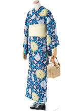 画像をギャラリービューアに読み込む, 浴衣 《 撫松庵 》 お仕立て上がり 単品 東レセオアルファ ケシと夏草（コン）
