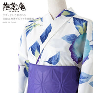 浴衣 《 撫松庵 》 お仕立て上がり 単品 東レセオアルファ 蕗ぼかし（オフホワイト）