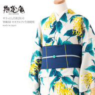 浴衣 《 撫松庵 》 お仕立て上がり 単品 東レセオアルファ イランイラン（ホワイト）