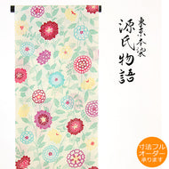 浴衣 反物 《源氏物語》 日本製 綿麻 注染 紅型調ゆかた クリームに菊花 ベージュ