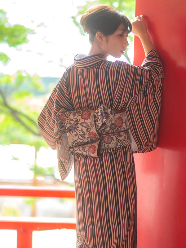 半幅帯 召しませ花 和花更紗 召ませ花 半幅帯｜モダン更紗