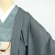 画像をギャラリービューアに読み込む, 羽織 小紋 単衣 プレタ 絽 黒 霞 幾何学模様
