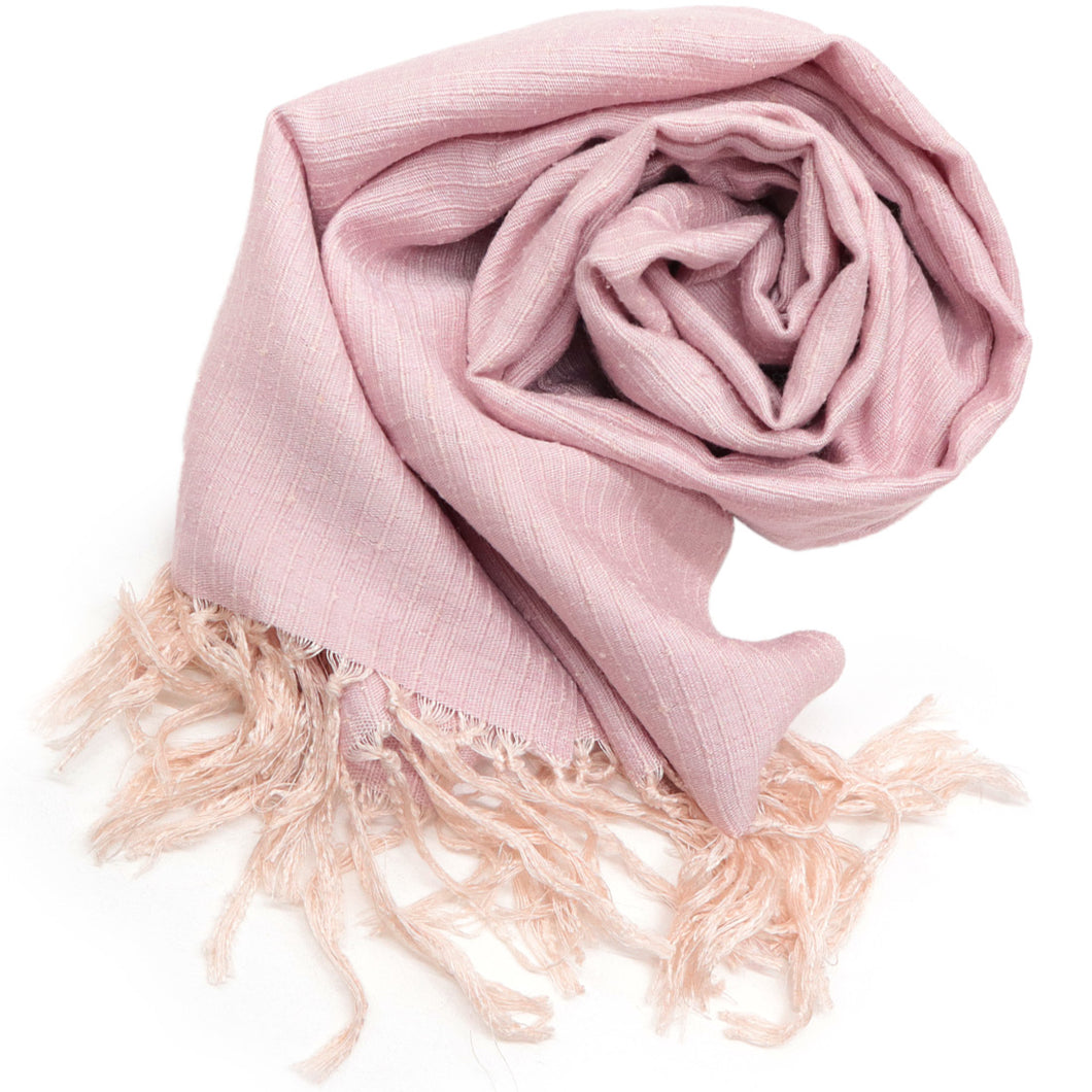 奥順 結城紬 真綿 約45×175cm 絹100％ 結城紬 育てるショール 無地〔3色〕