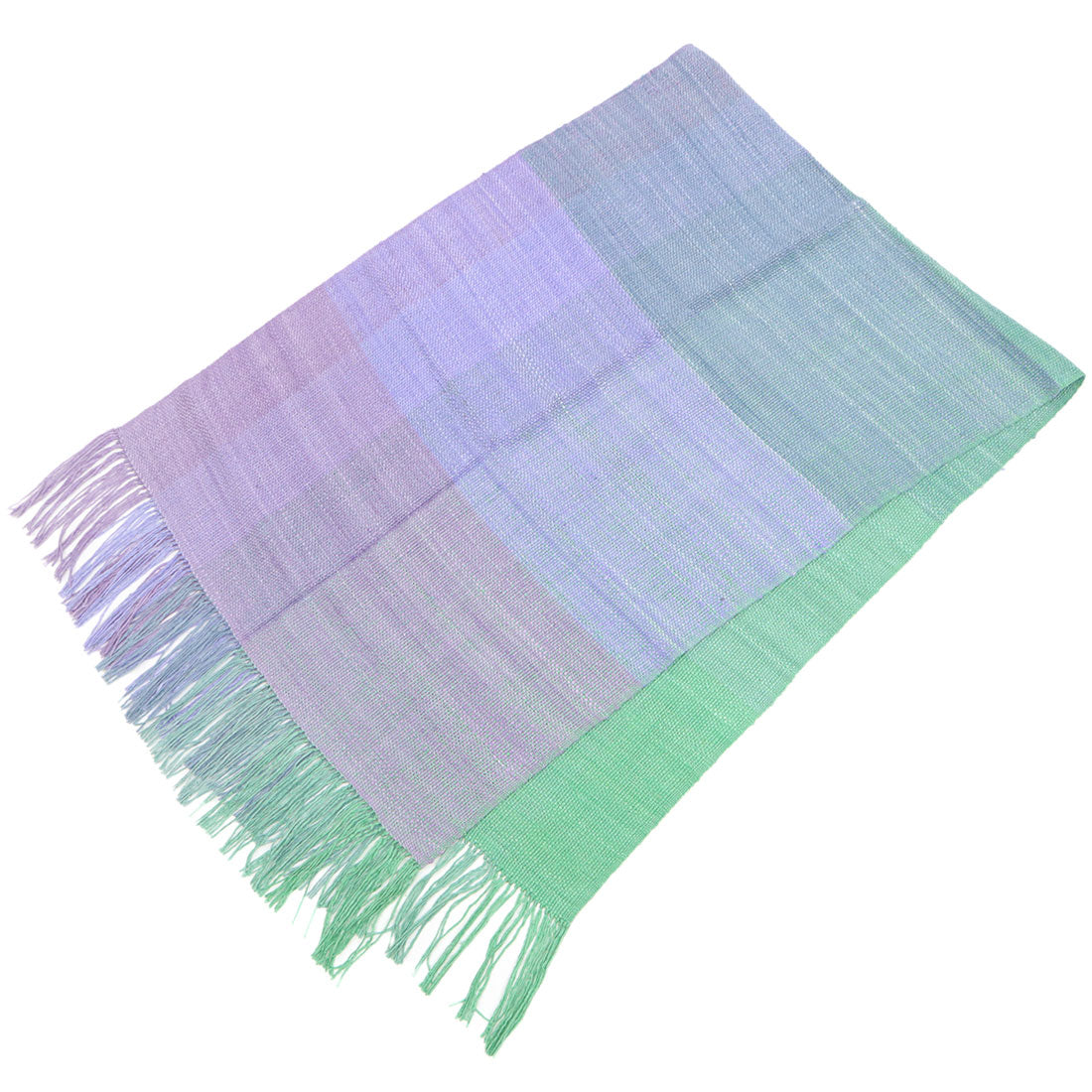 （美品・未使用に近い）奥順　結城紬　真綿ショール　大判　グラデーションカラー きもの 和 奥順 真綿ショール 結城紬 和装ショール 真綿まとう