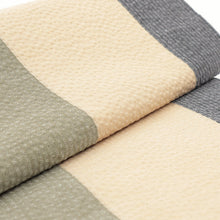 画像をギャラリービューアに読み込む, 阿波しじら織 着物 薄紺の三色大縞 No.H48
