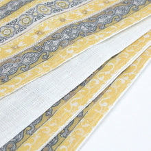 画像をギャラリービューアに読み込む, 半巾帯 麻 夏帯《ViViSienne 》アフリカンボーダー×無地（ホワイト・イエロー）
