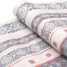 画像をギャラリービューアに読み込む, 半巾帯 麻 夏帯《ViViSienne 》アフリカンボーダー×無地（ホワイト・イエロー）
