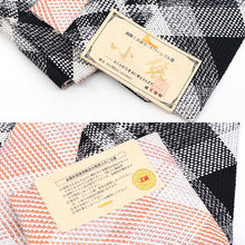 画像をギャラリービューアに読み込む, 半巾帯 長尺 日本製 西陣くみおり シルバー 白黒 アーガイルチェック × ピンク チェック
