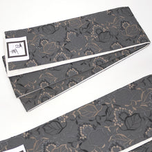 画像をギャラリービューアに読み込む, 半巾帯 《百華MOMOKA 》 花柄 刺繍 2色 コットンレース リーフ（ブラック・ベージュ）
