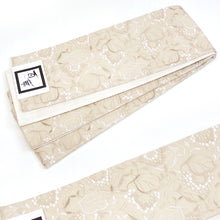 画像をギャラリービューアに読み込む, 半巾帯 《百華MOMOKA 》 花柄 刺繍 2色 コットンレース リーフ（ブラック・ベージュ）
