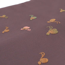 画像をギャラリービューアに読み込む, 名古屋帯 コゲ茶に蝶 グラデーションぼかしちょうちょ （ 焦げ茶 ）
