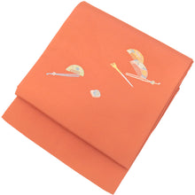 画像をギャラリービューアに読み込む, 名古屋帯 橙色にかんざし 櫛 香箱 （ オレンジ ）
