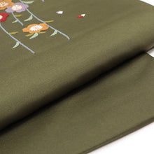 画像をギャラリービューアに読み込む, 名古屋帯 モスグリーンに彩 枝垂桜 （ 抹茶緑 ）
