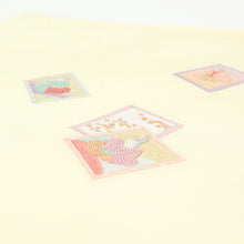 画像をギャラリービューアに読み込む, 名古屋帯 黄色地にかるた 雅の遊び （クリームイエロー ）
