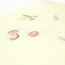 画像をギャラリービューアに読み込む, 名古屋帯 パステルカラー 野菜づくし カボチャ ナス しいたけ 豆 （ 2色 ）
