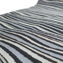 画像をギャラリービューアに読み込む, 西陣織 夏 名古屋帯 絽 日本製 伝統工芸品 九寸 黒地 シルバー よろけ波紋 ブラック

