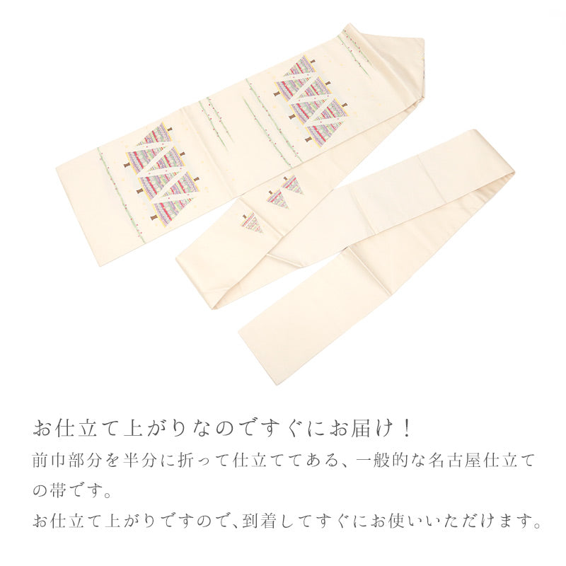 正絹 お仕立て上がり 西陣織 クリスマスシリーズ モダン小紋 名古屋帯