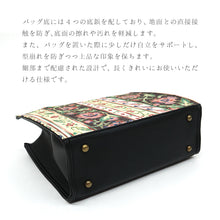 画像をギャラリービューアに読み込む, ハンドバッグ  《 岡重 》 底鋲付き 着物ハンドバッグ OKAJIMA ベージュに縦縞 更紗縞文様の気品 （ ベージュ ） No.6
