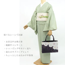 画像をギャラリービューアに読み込む, ハンドバッグ ブラウン 《 召しませ華 》 焦げ茶にお花 トートバッグ ふんわり花（ アズキ ）
