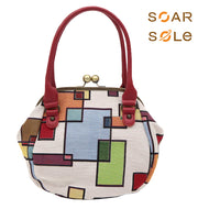 がま口バッグ 《SOAR SOLe》ソアソウル インポート ジャガード生地 Marple マープル 更紗調 花唐草 ベージュ