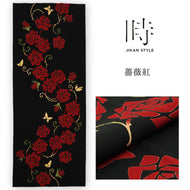 手ぬぐい 花圃「薔薇紅(ばらべに) 242561」《 JIKAN STYLE 》赤バラ ／ 赤薔薇 ／ ローズ ／ 茨 ／ 棘 ／ kenema ／ けねま ／ 手拭い ／ てぬぐい