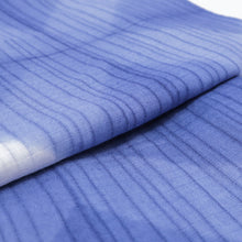 画像をギャラリービューアに読み込む, 浴衣 単品 ブルー お仕立て上がり浴衣 レディース浴衣 知多木綿 綿100％ 有松鳴海絞 板締め絞り 斜め格子 青 ブルー グレーライン
