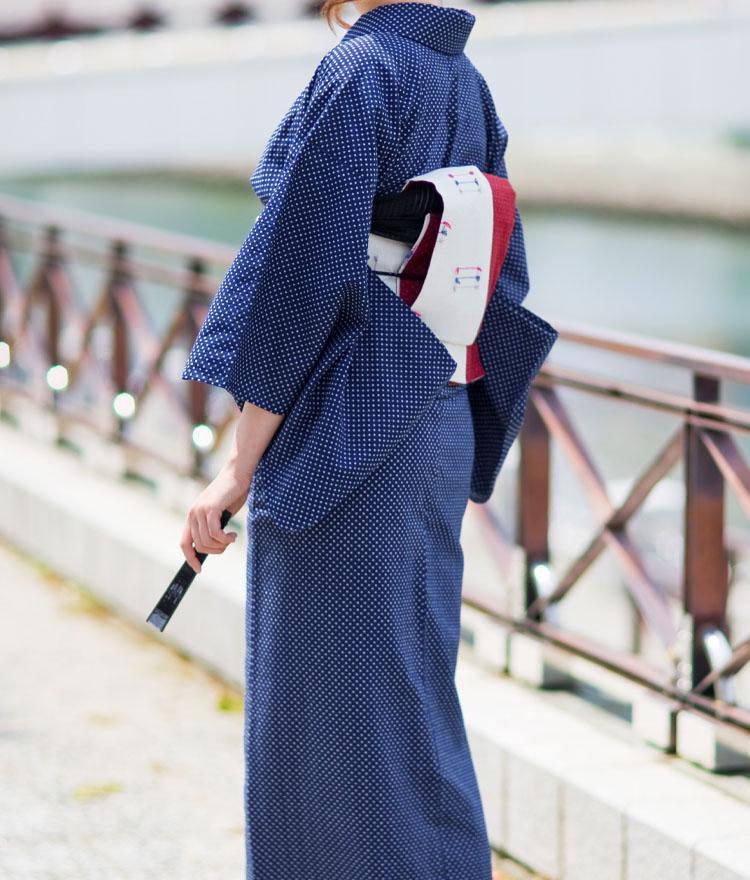 特殊織り黒半幅帯つき◆■最高級しじら織浴衣 波縞紺■反物染め抜きの抜染■ Amazon.co.jp: □最高級しじら織浴衣 波縞紺□反物染め抜きの