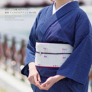 阿波しじら織 着物 抜染 ミニスクエアドット No.520 - ふだんきものハイムラヤ