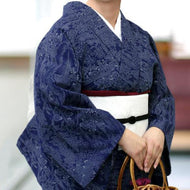 阿波しじら織 着物 抜染 四季庭と茶屋辻京友禅 No.510 - ふだんきものハイムラヤ