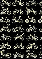 手ぬぐい 梨園染め「自転車(黒) 719」《戸田屋商店》ブラック/乗り物/手拭い/てぬぐい - ふだんきものハイムラヤ